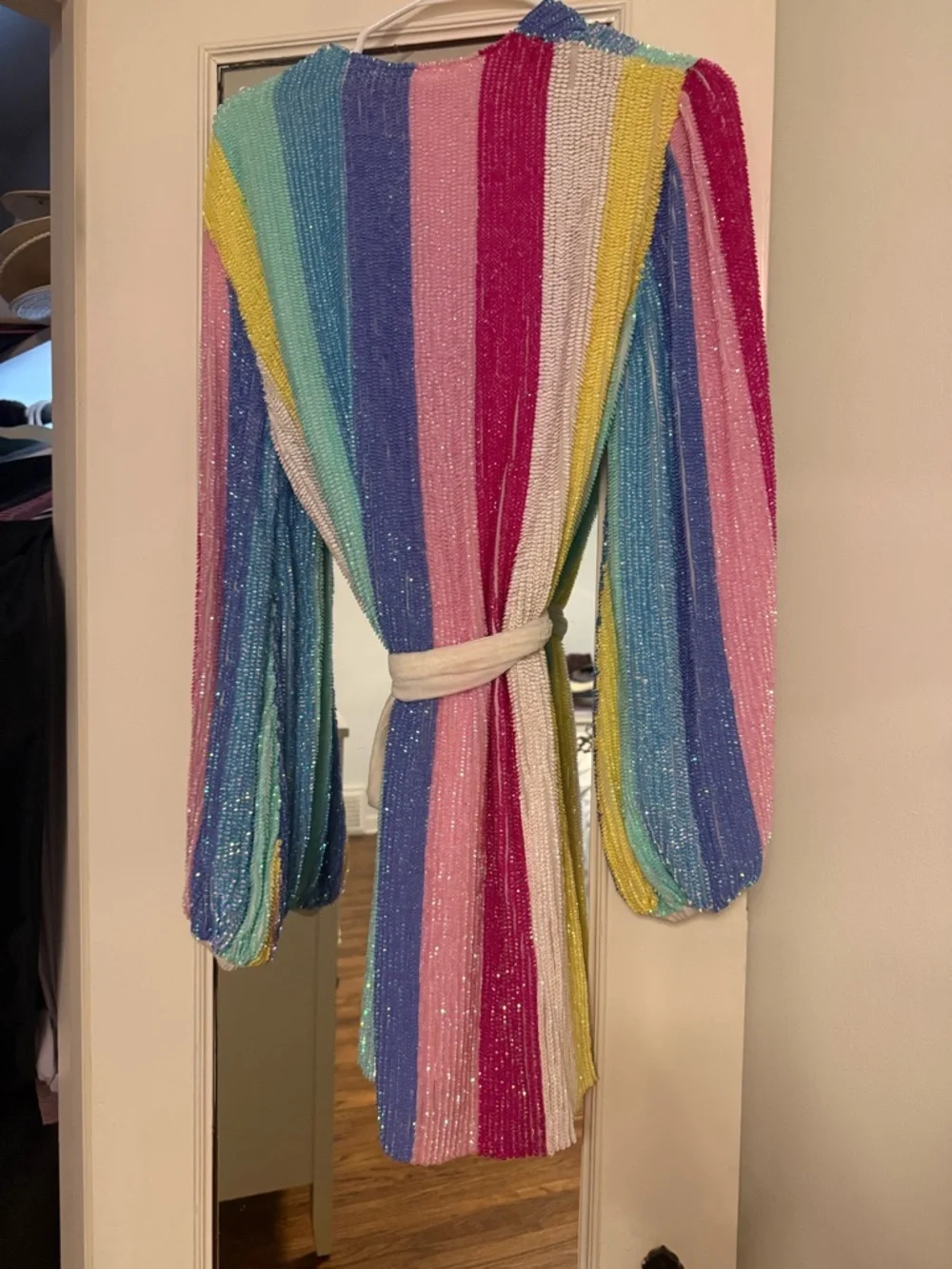 Retrofête Pastel Rainbow Beaded Wrap Jacket - Picture 3 of 3